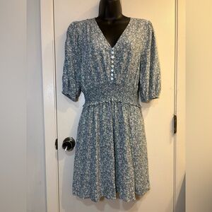 Rails May Bellflower Dress Womens Size S Multi Floral V Neck Smocked Waist Mini